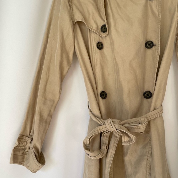 Abercrombie & Fitch lightweight Beige trench coat XS NWOT - Picture 5 of 5